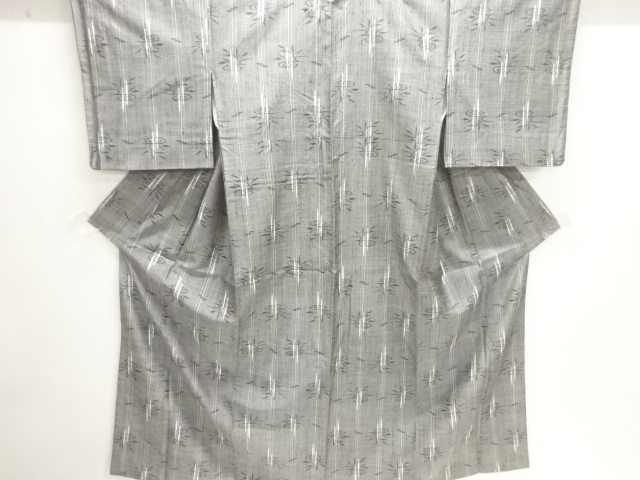 JAPANESE KIMONO / TSUMUGI / WOVEN FLORAL PLANT